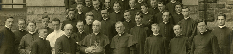 Student priests at Catholic University circa 1920